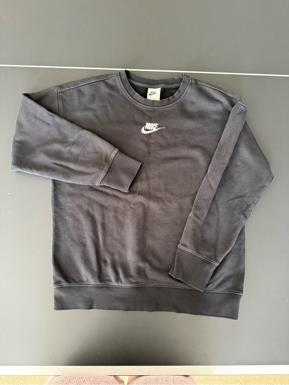 Nike Black Sweatshirt with White Swoosh Logo